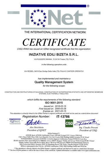Certificazione ISO 9001:2008 IQNET