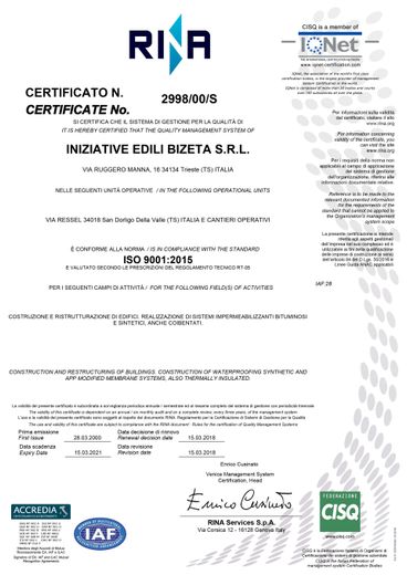 Certificazione ISO 9001:2008